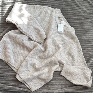 H&M Cream Ribbed Crew Neck Sweater